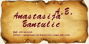 Anastasija Bantulić vizit kartica